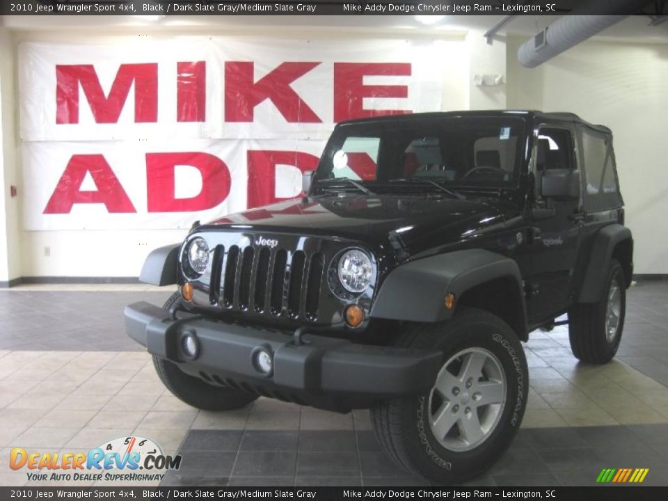 2010 Jeep Wrangler Sport 4x4 Black / Dark Slate Gray/Medium Slate Gray Photo #1