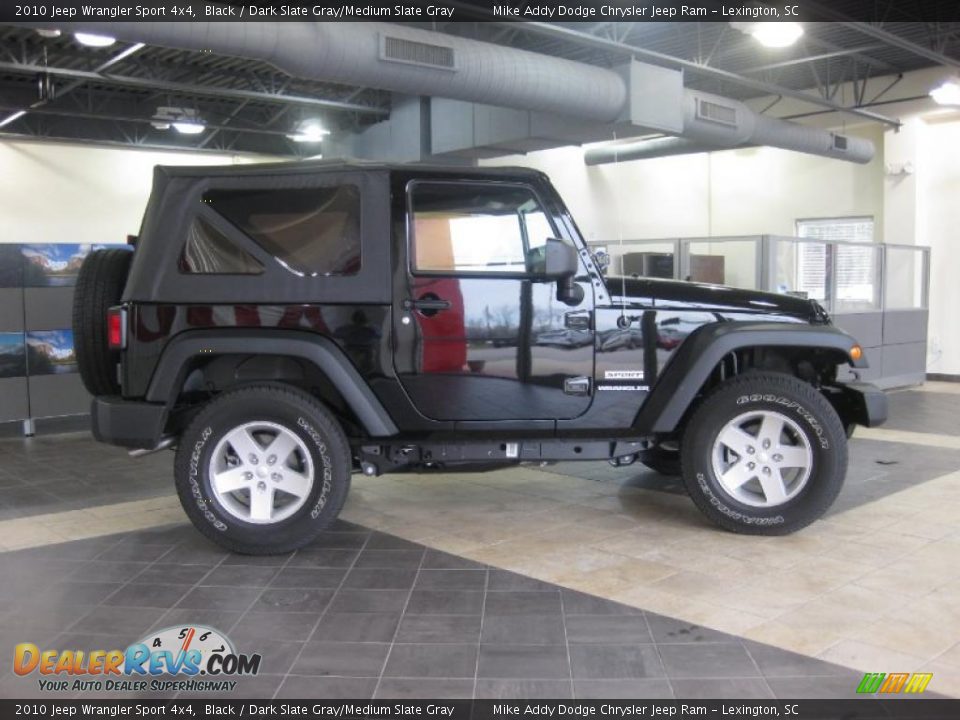 2010 Jeep Wrangler Sport 4x4 Black / Dark Slate Gray/Medium Slate Gray Photo #3