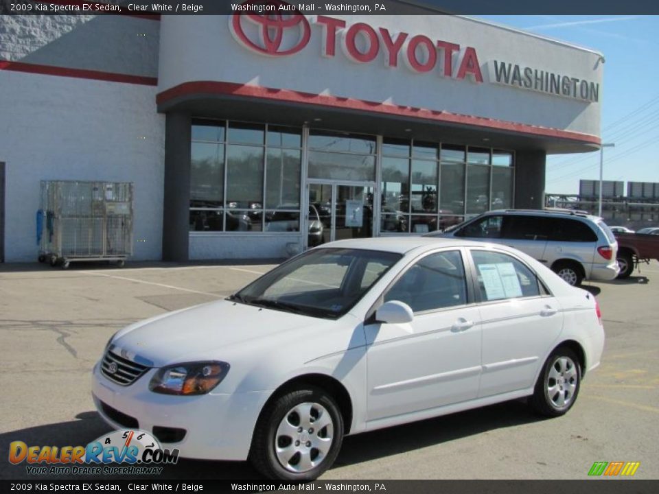 2009 Kia Spectra EX Sedan Clear White / Beige Photo #1