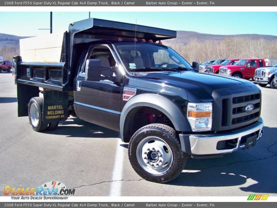 2008 Ford F550 Super Duty XL Regular Cab 4x4 Dump Truck Black / Camel Photo #1