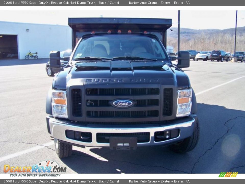 2008 Ford F550 Super Duty XL Regular Cab 4x4 Dump Truck Black / Camel Photo #2
