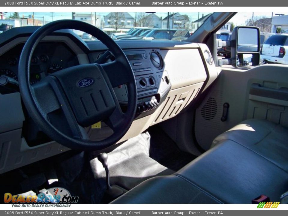 2008 Ford F550 Super Duty XL Regular Cab 4x4 Dump Truck Black / Camel Photo #20