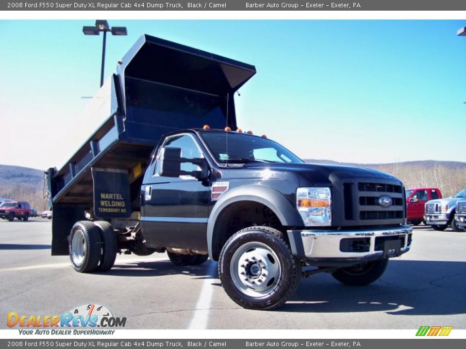 2008 Ford F550 Super Duty XL Regular Cab 4x4 Dump Truck Black / Camel Photo #28