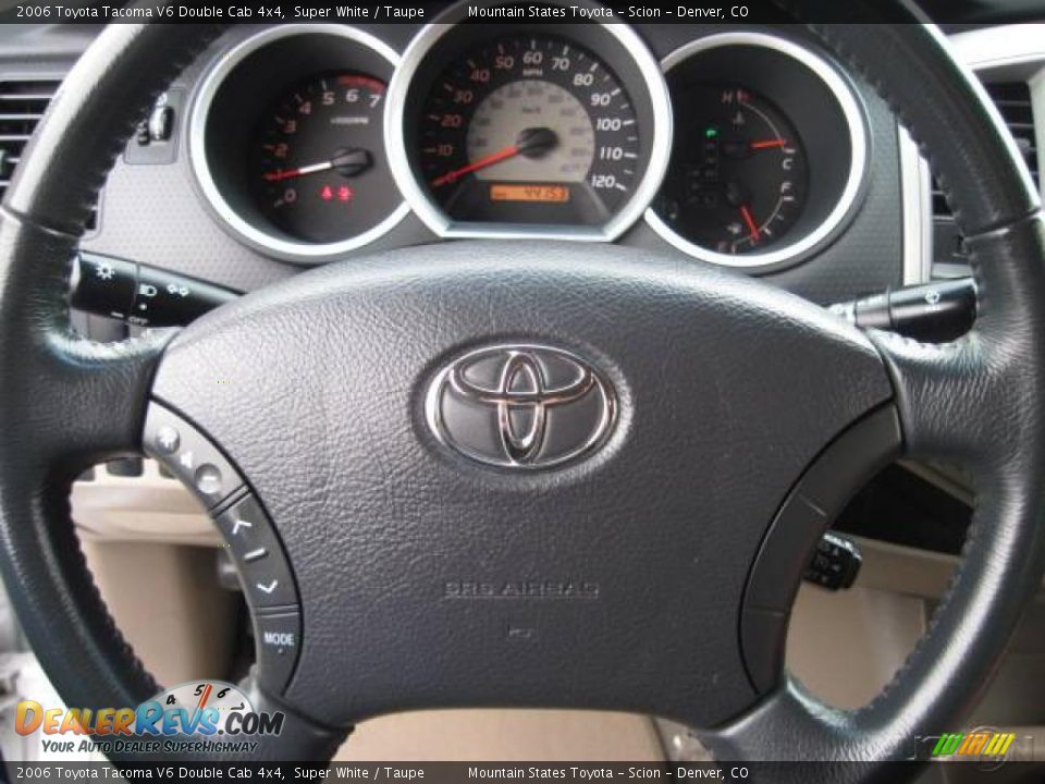 2006 Toyota Tacoma V6 Double Cab 4x4 Super White / Taupe Photo #15