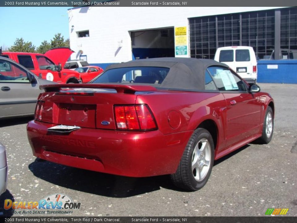 2003 Ford Mustang V6 Convertible Torch Red / Dark Charcoal Photo #5