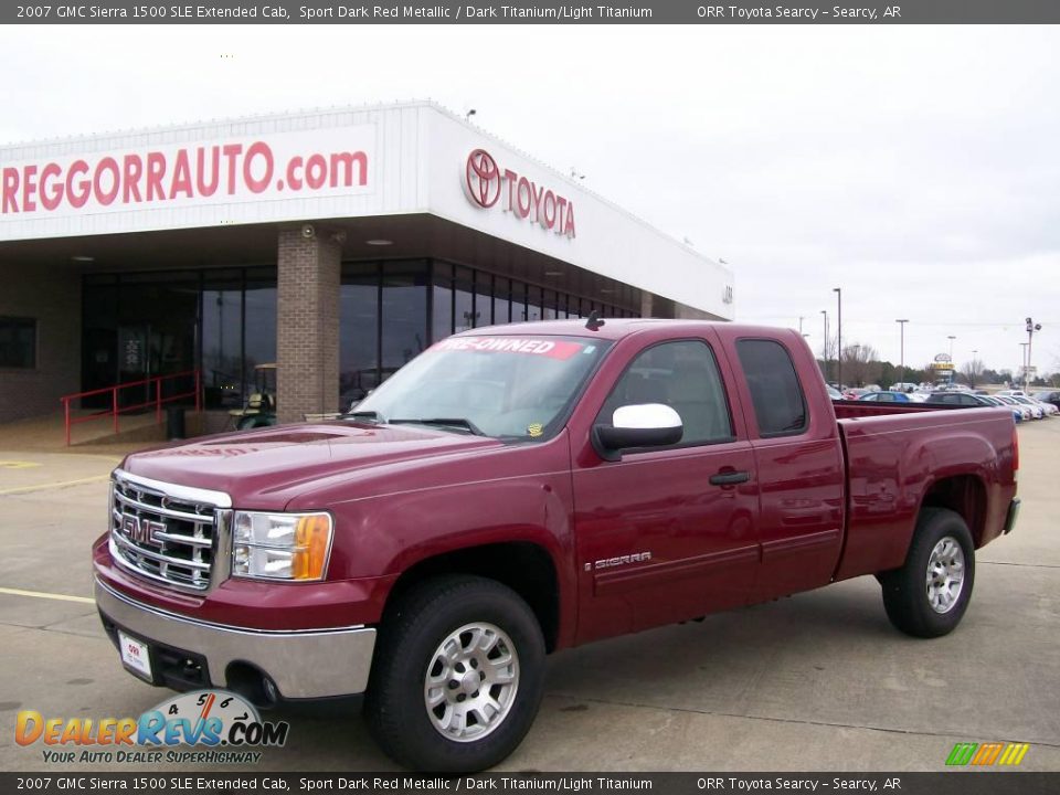 2007 GMC Sierra 1500 SLE Extended Cab Sport Dark Red Metallic / Dark Titanium/Light Titanium Photo #1