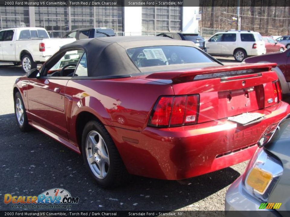 2003 Ford Mustang V6 Convertible Torch Red / Dark Charcoal Photo #6