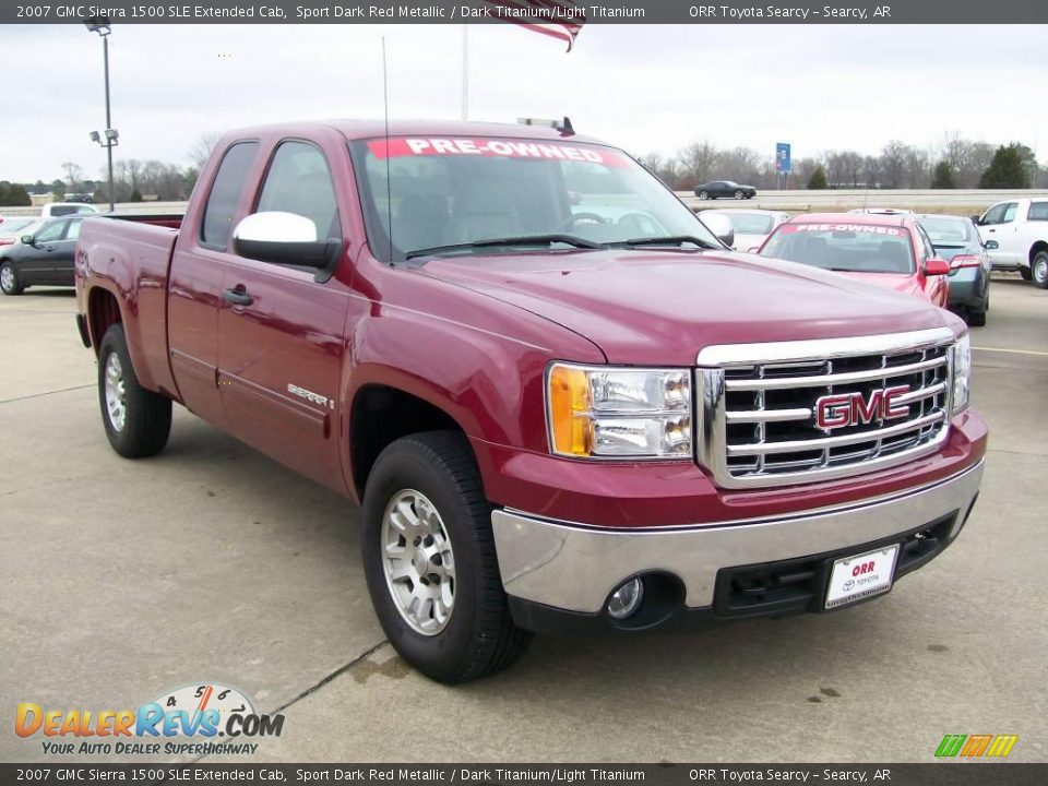 2007 GMC Sierra 1500 SLE Extended Cab Sport Dark Red Metallic / Dark Titanium/Light Titanium Photo #2