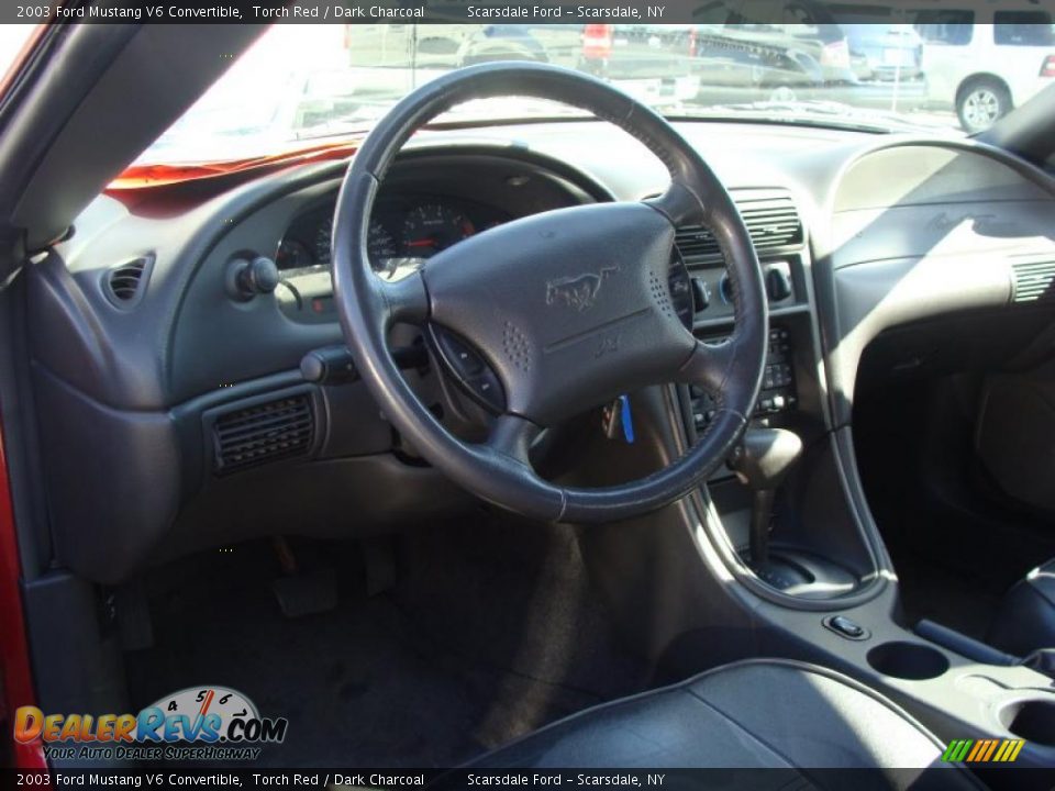 2003 Ford Mustang V6 Convertible Torch Red / Dark Charcoal Photo #19