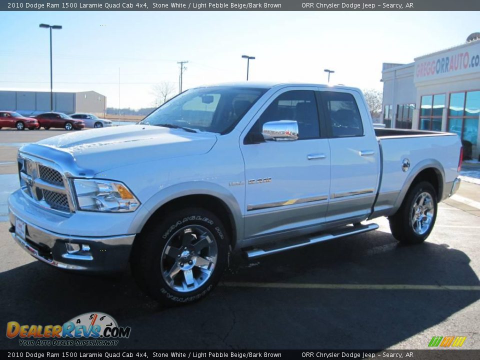 2010 Dodge Ram 1500 Laramie Quad Cab 4x4 Stone White / Light Pebble