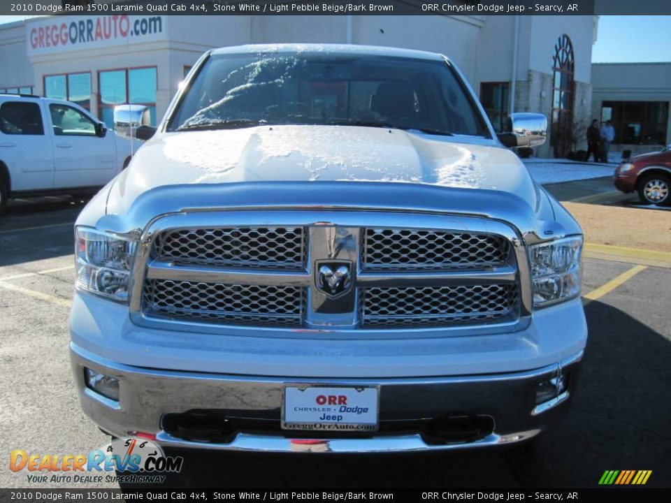 2010 Dodge Ram 1500 Laramie Quad Cab 4x4 Stone White / Light Pebble Beige/Bark Brown Photo #5