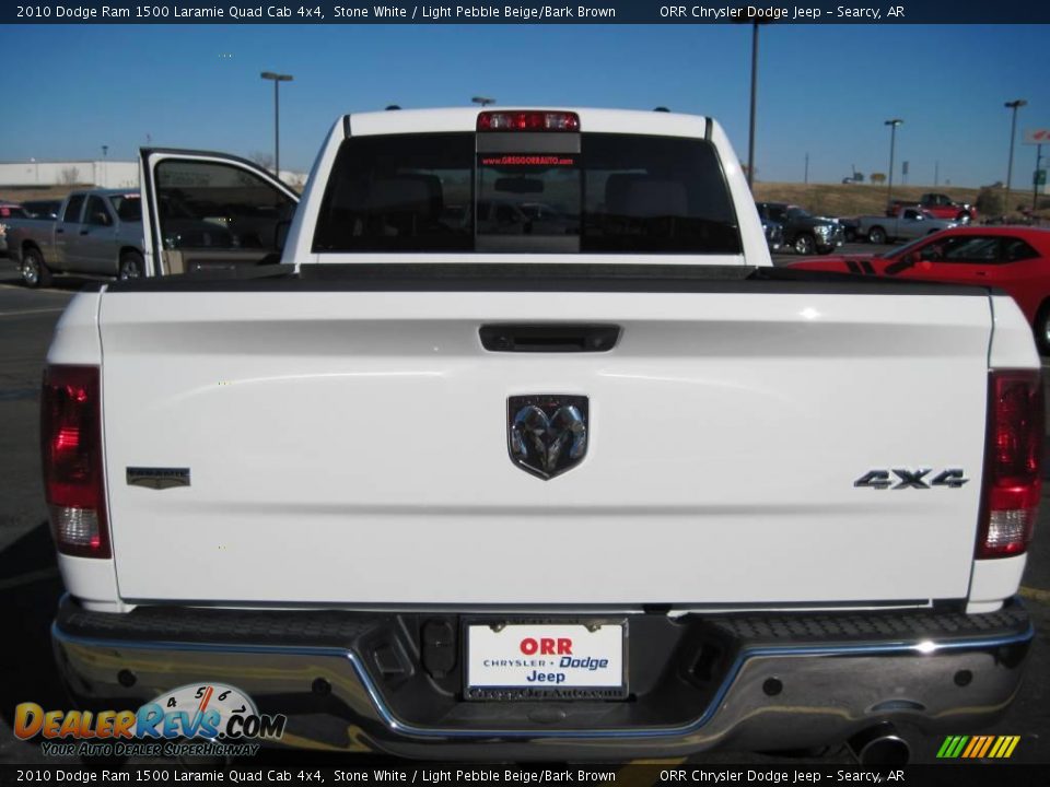2010 Dodge Ram 1500 Laramie Quad Cab 4x4 Stone White / Light Pebble Beige/Bark Brown Photo #6