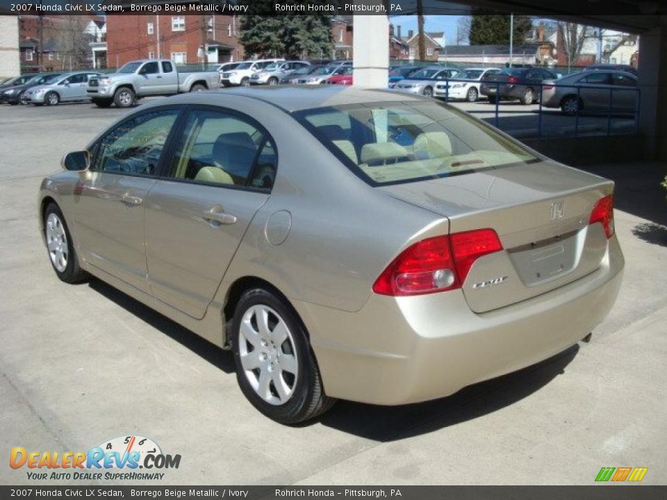 2007 Honda Civic LX Sedan Borrego Beige Metallic / Ivory Photo #2