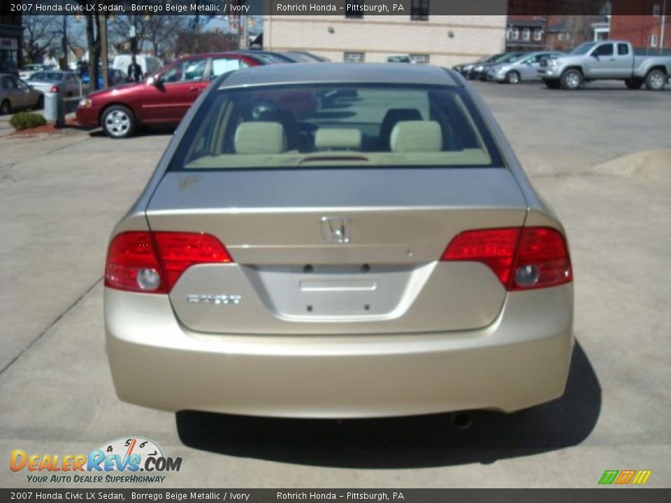 2007 Honda Civic LX Sedan Borrego Beige Metallic / Ivory Photo #3