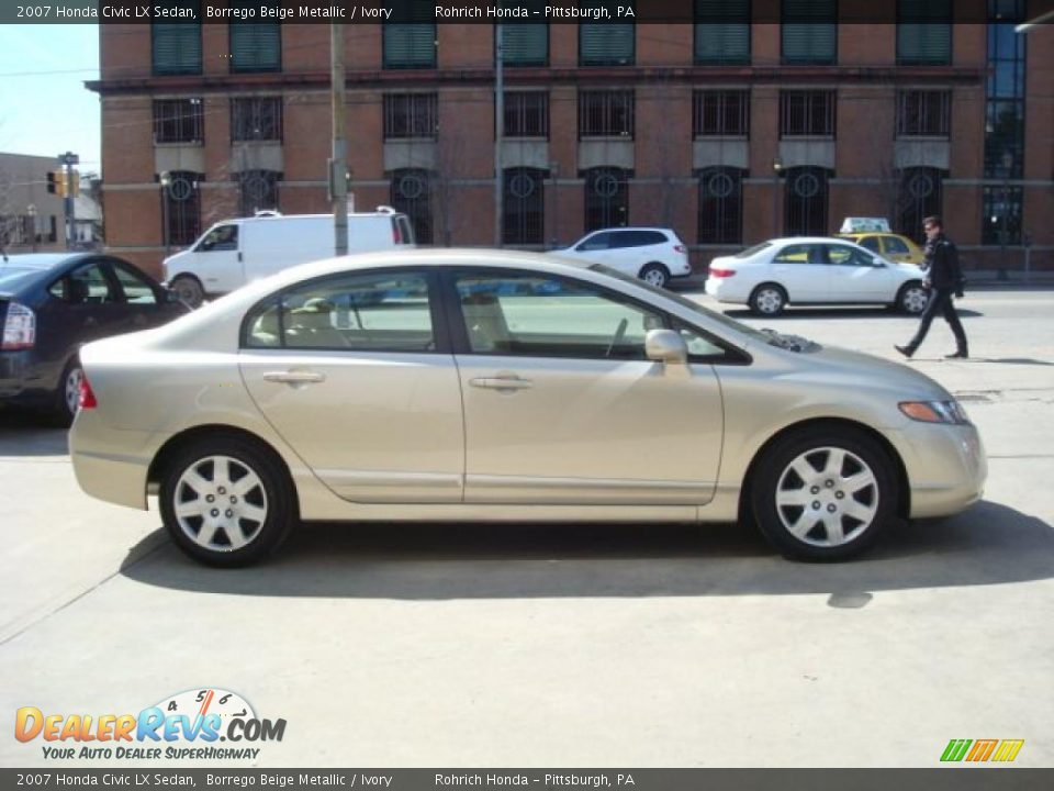 2007 Honda Civic LX Sedan Borrego Beige Metallic / Ivory Photo #5