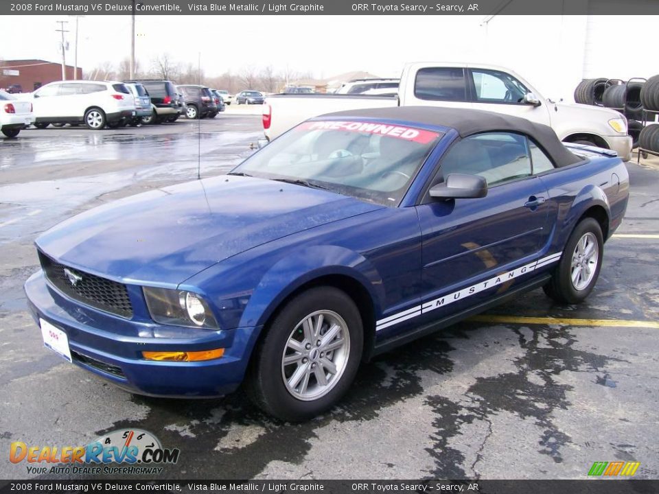 2008 Ford Mustang V6 Deluxe Convertible Vista Blue Metallic / Light Graphite Photo #2