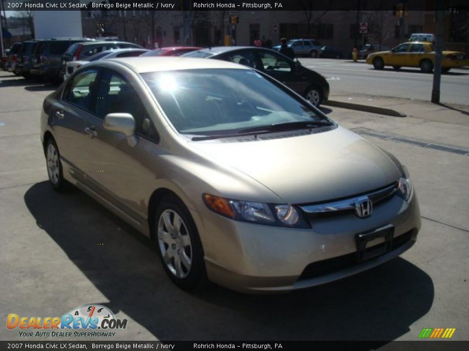 2007 Honda Civic LX Sedan Borrego Beige Metallic / Ivory Photo #6