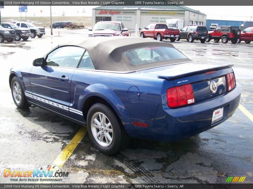 2008 Ford Mustang V6 Deluxe Convertible Vista Blue Metallic / Light Graphite Photo #3