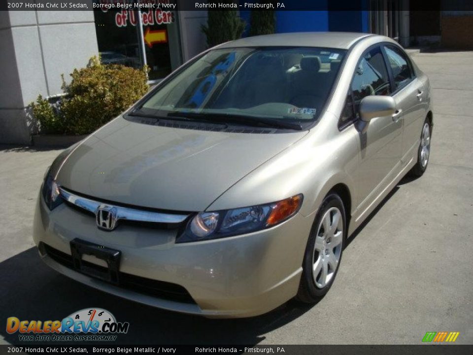 2007 Honda Civic LX Sedan Borrego Beige Metallic / Ivory Photo #8