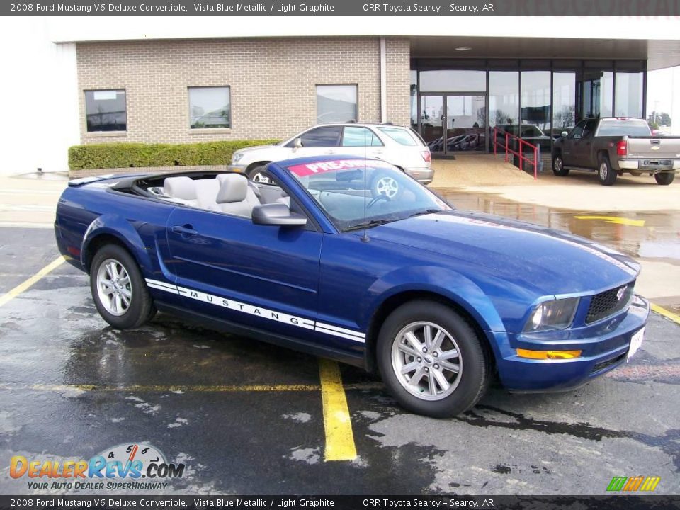 2008 Ford Mustang V6 Deluxe Convertible Vista Blue Metallic / Light Graphite Photo #5