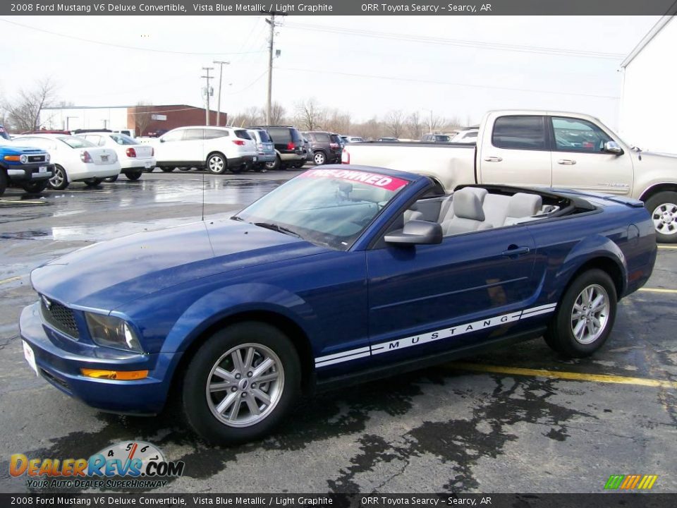 2008 Ford Mustang V6 Deluxe Convertible Vista Blue Metallic / Light Graphite Photo #6