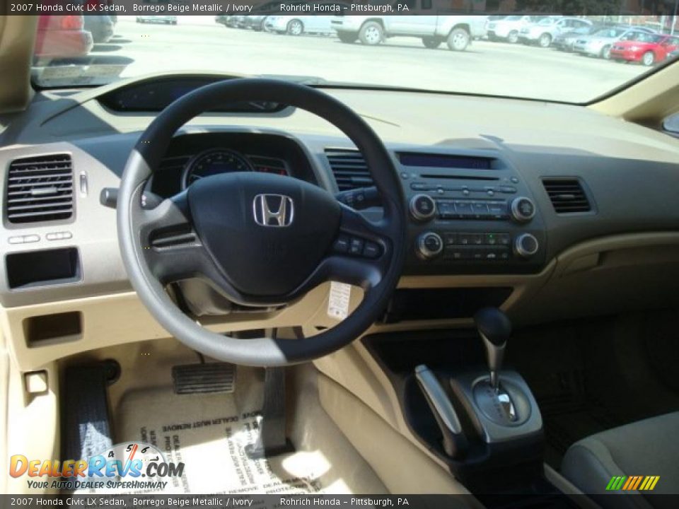 2007 Honda Civic LX Sedan Borrego Beige Metallic / Ivory Photo #12