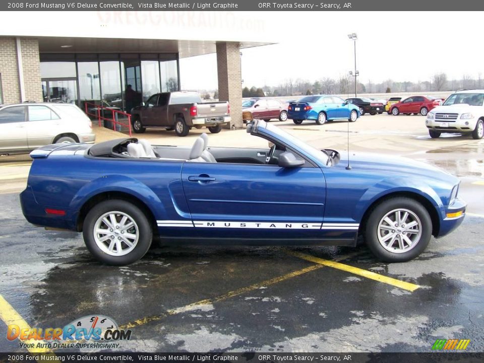 2008 Ford Mustang V6 Deluxe Convertible Vista Blue Metallic / Light Graphite Photo #7
