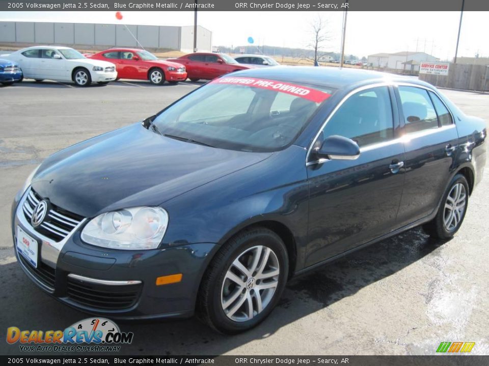 2005 Volkswagen Jetta 2.5 Sedan Blue Graphite Metallic / Anthracite Photo #2