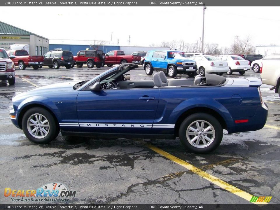 2008 Ford Mustang V6 Deluxe Convertible Vista Blue Metallic / Light Graphite Photo #8