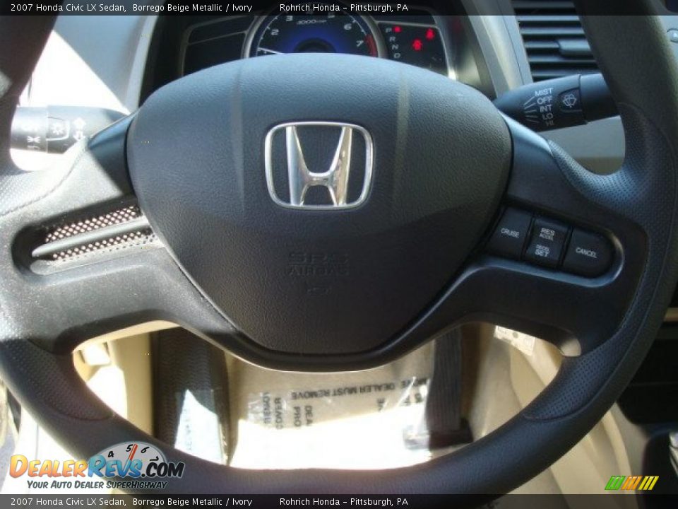 2007 Honda Civic LX Sedan Borrego Beige Metallic / Ivory Photo #16