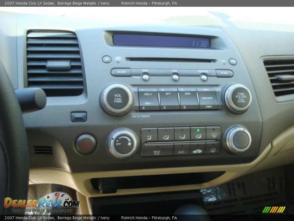2007 Honda Civic LX Sedan Borrego Beige Metallic / Ivory Photo #18