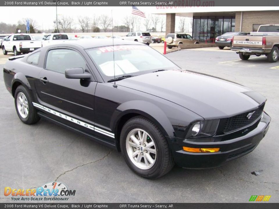 2008 Ford Mustang V6 Deluxe Coupe Black / Light Graphite Photo #1