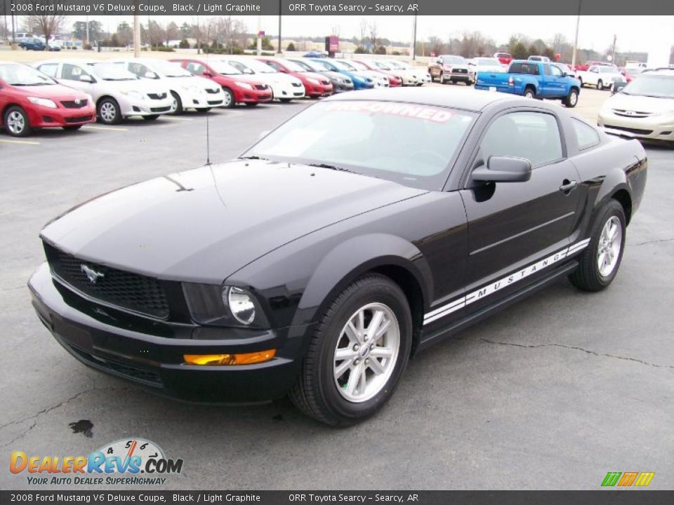 2008 Ford Mustang V6 Deluxe Coupe Black / Light Graphite Photo #2