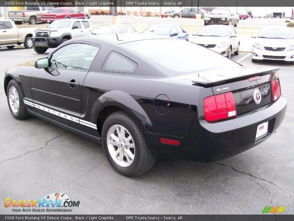 2008 Ford Mustang V6 Deluxe Coupe Black / Light Graphite Photo #3