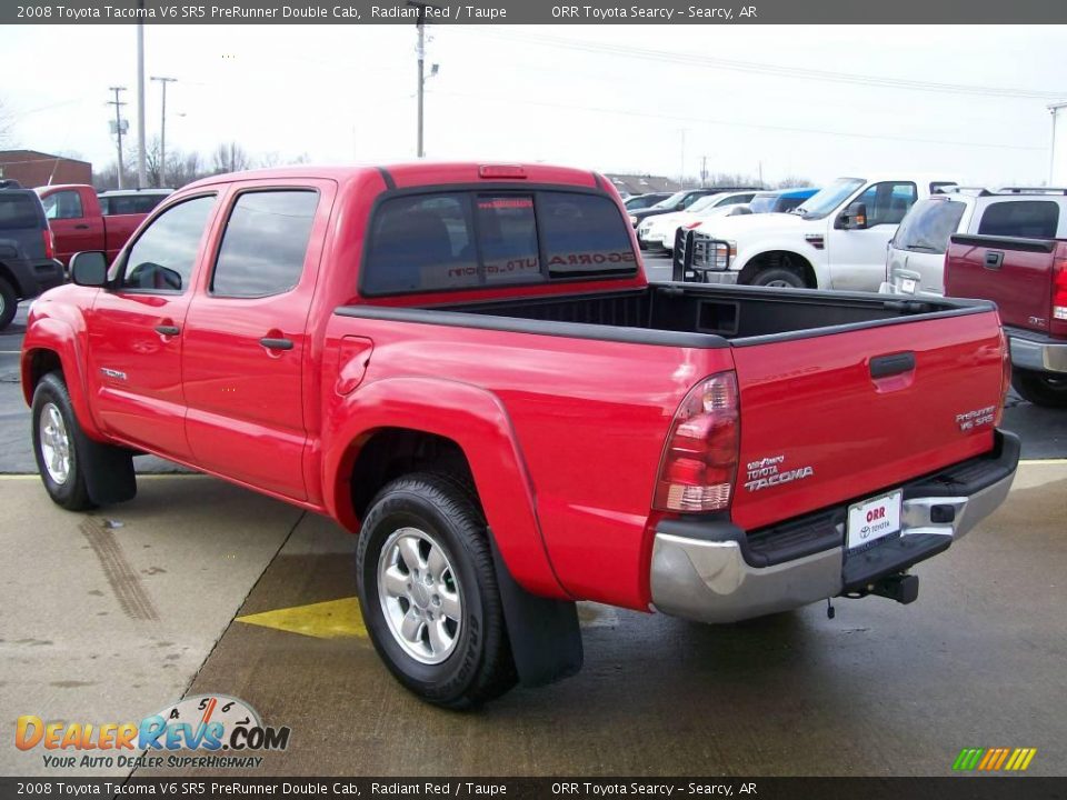 2008 Toyota Tacoma V6 SR5 PreRunner Double Cab Radiant Red / Taupe Photo #3