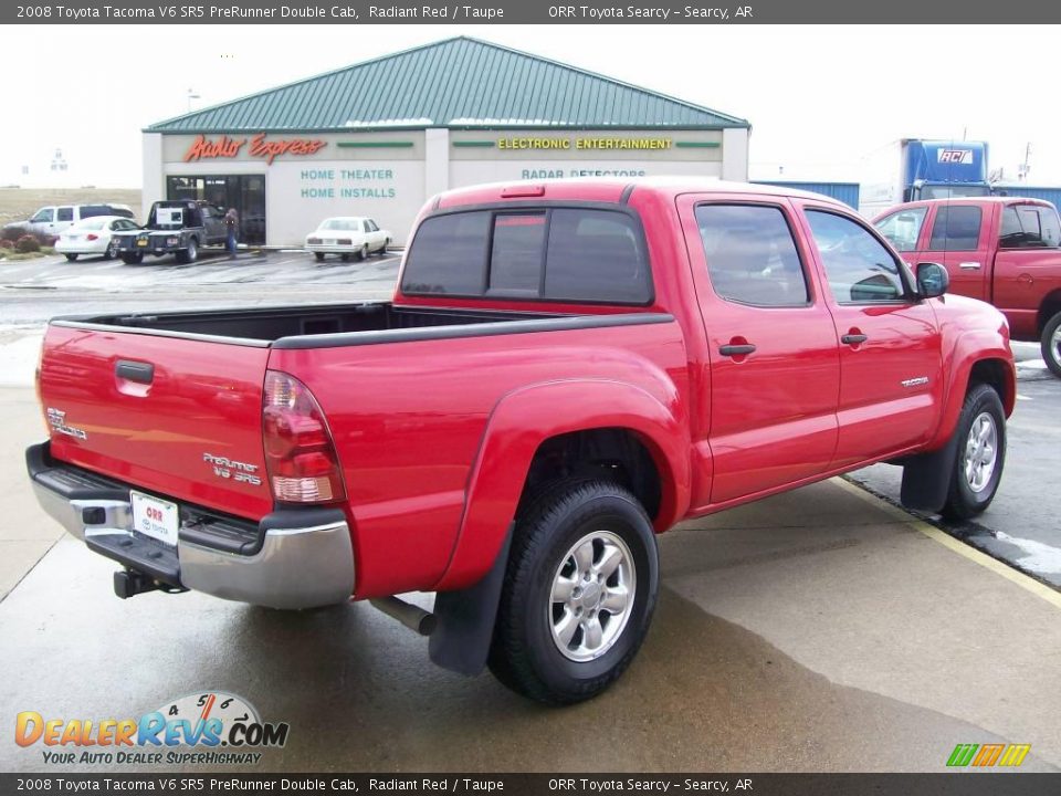 2008 Toyota Tacoma V6 SR5 PreRunner Double Cab Radiant Red / Taupe Photo #4
