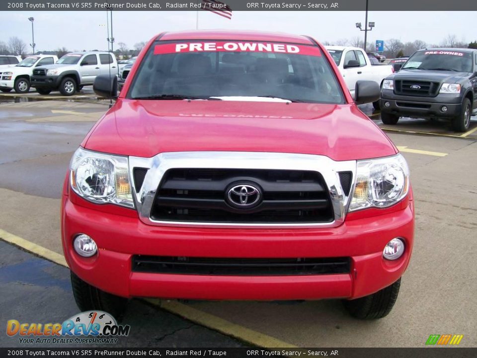 2008 Toyota Tacoma V6 SR5 PreRunner Double Cab Radiant Red / Taupe Photo #5