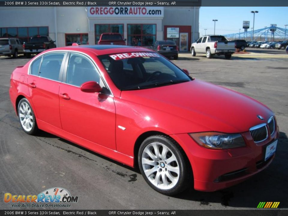 2006 BMW 3 Series 330i Sedan Electric Red / Black Photo #1
