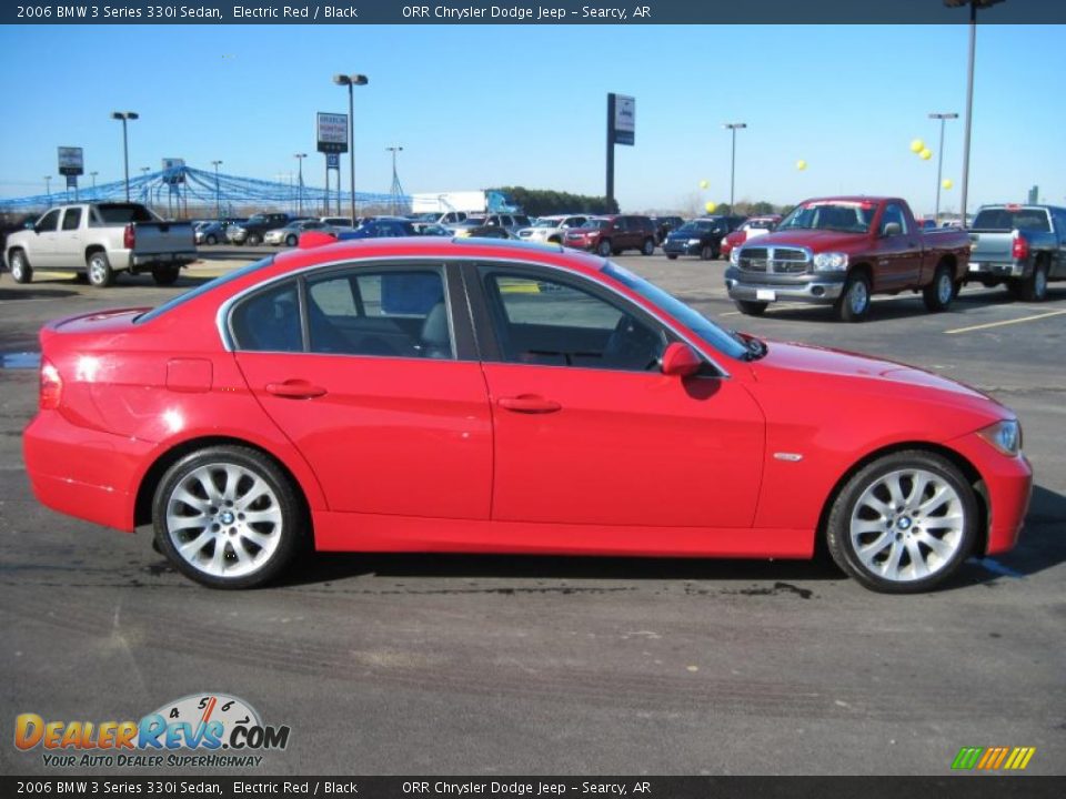 2006 BMW 3 Series 330i Sedan Electric Red / Black Photo #6