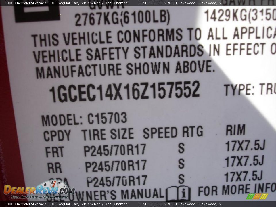 2006 Chevrolet Silverado 1500 Regular Cab Victory Red / Dark Charcoal Photo #18