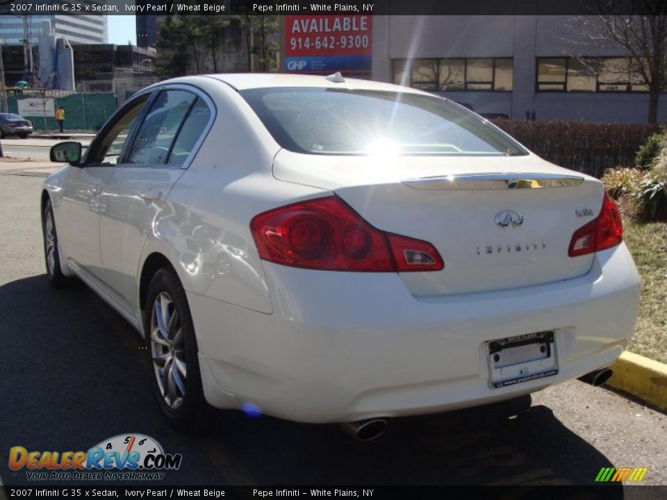 2007 Infiniti G 35 x Sedan Ivory Pearl / Wheat Beige Photo #13