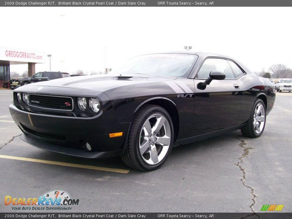 2009 Dodge Challenger R/T Brilliant Black Crystal Pearl Coat / Dark Slate Gray Photo #2