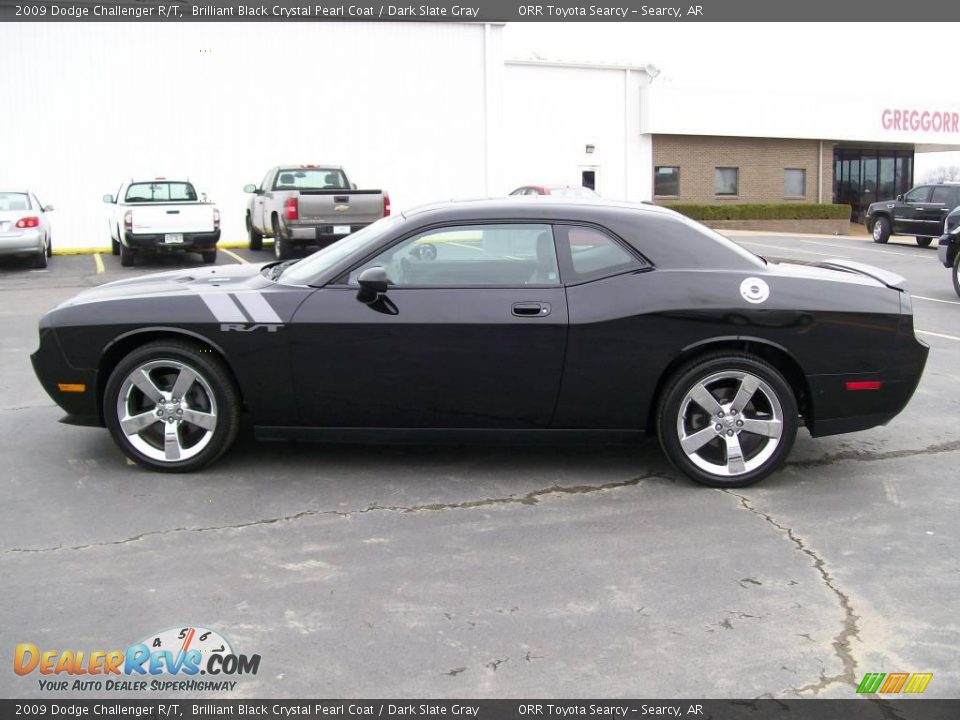 2009 Dodge Challenger R/T Brilliant Black Crystal Pearl Coat / Dark Slate Gray Photo #6