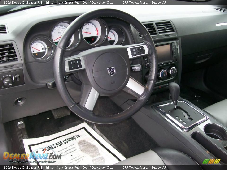 2009 Dodge Challenger R/T Brilliant Black Crystal Pearl Coat / Dark Slate Gray Photo #10