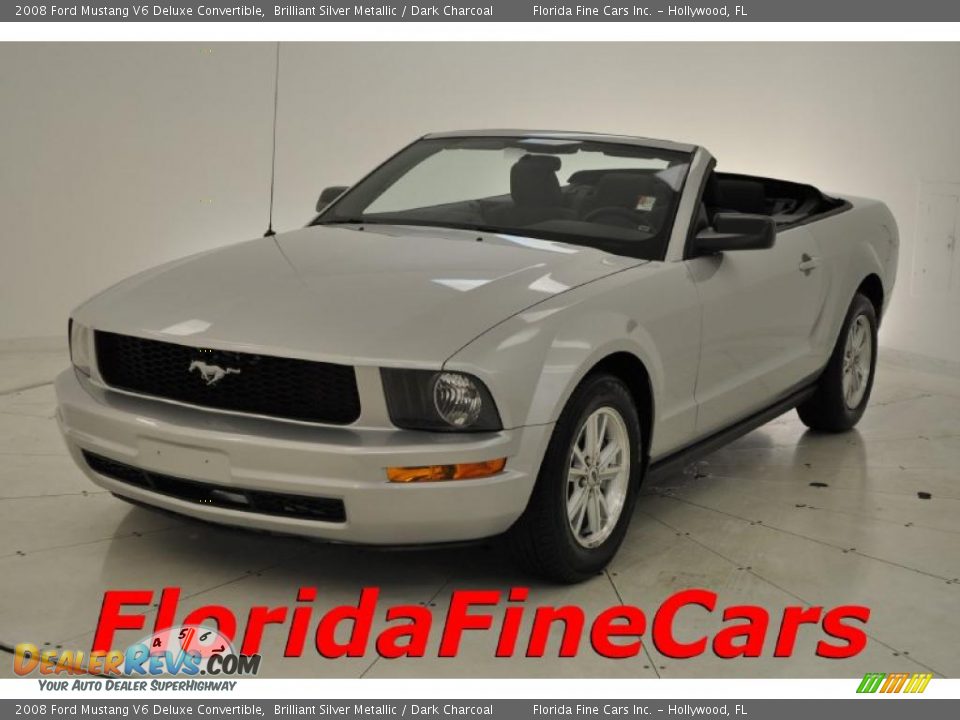 2008 Ford Mustang V6 Deluxe Convertible Brilliant Silver Metallic / Dark Charcoal Photo #1
