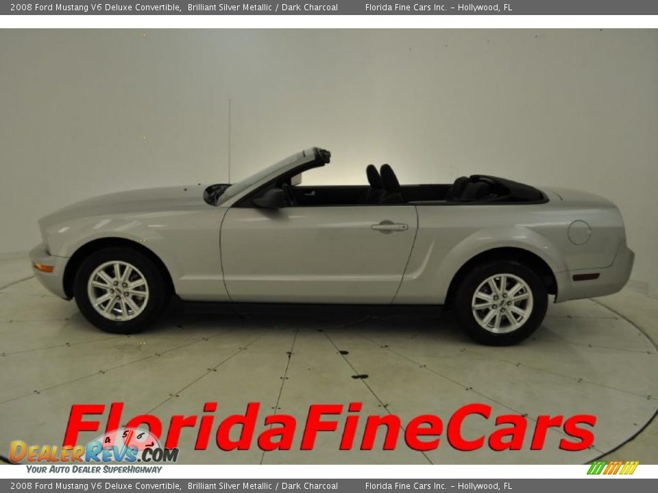 2008 Ford Mustang V6 Deluxe Convertible Brilliant Silver Metallic / Dark Charcoal Photo #3