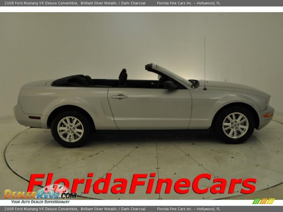 2008 Ford Mustang V6 Deluxe Convertible Brilliant Silver Metallic / Dark Charcoal Photo #4