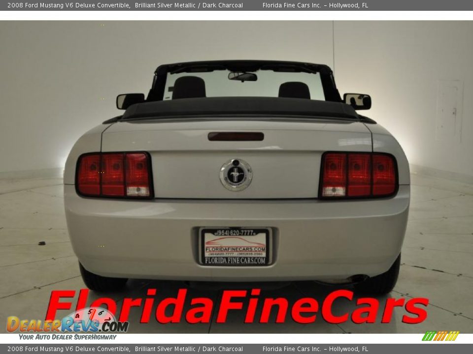 2008 Ford Mustang V6 Deluxe Convertible Brilliant Silver Metallic / Dark Charcoal Photo #6