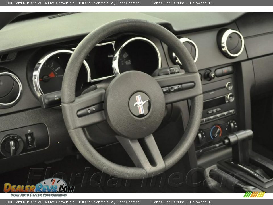 2008 Ford Mustang V6 Deluxe Convertible Brilliant Silver Metallic / Dark Charcoal Photo #17