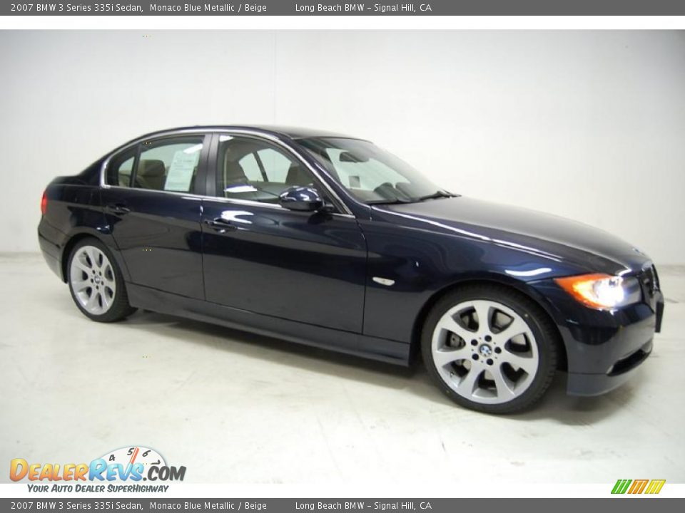 2007 BMW 3 Series 335i Sedan Monaco Blue Metallic / Beige Photo #2